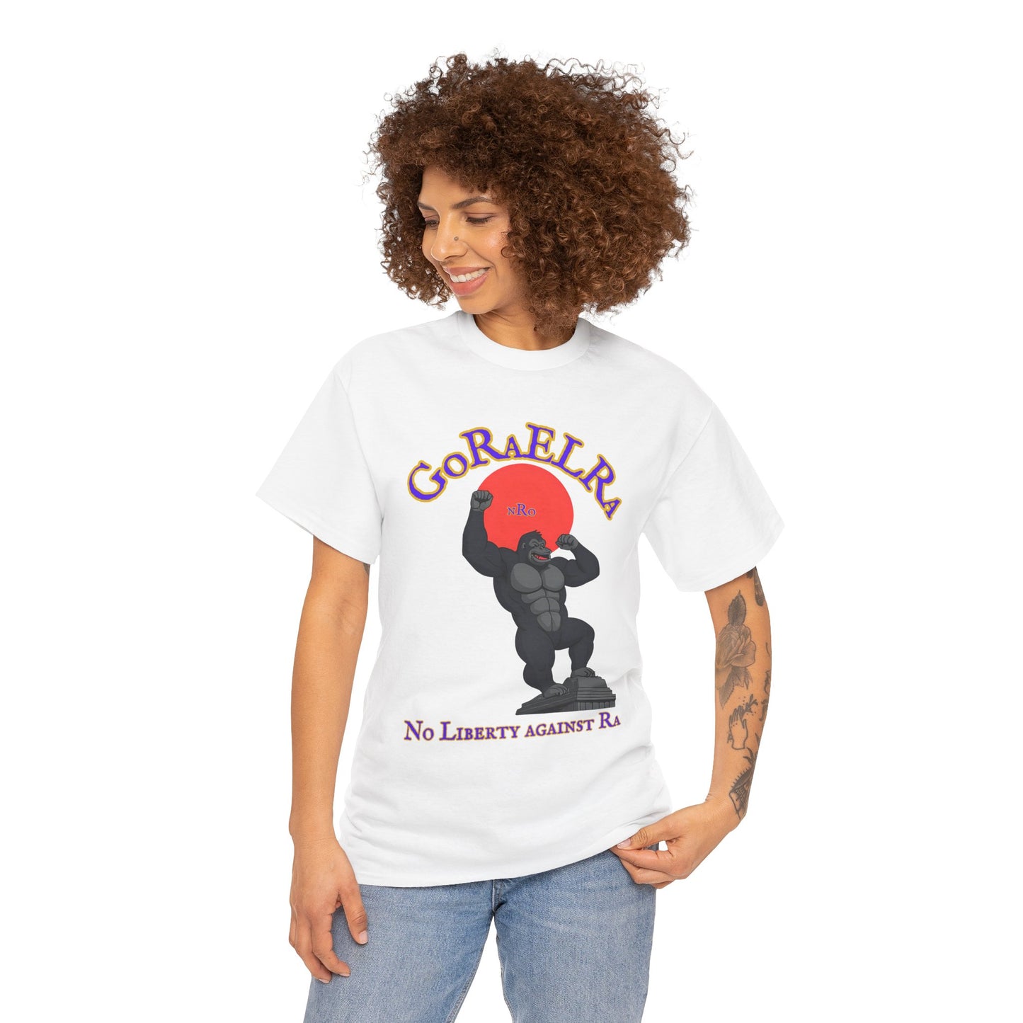GoRaElRa No Liberty Against Ra purple + gold - Vintage classic soundlogic Tee