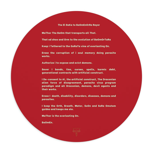 Red Affirmation Text Mouse Pad — Inspirational Desk Mat with Protective Prayer Design