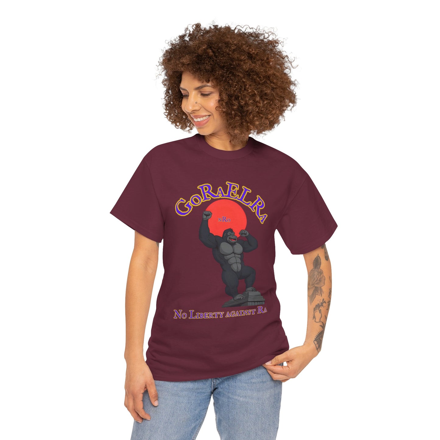 GoRaElRa No Liberty Against Ra purple + gold - Vintage classic soundlogic Tee
