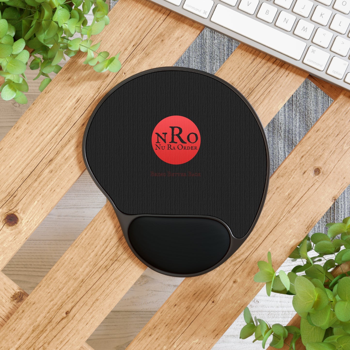 Nu Ra Order (NRO) Black Ergonomic Mouse Pad with Wrist Rest