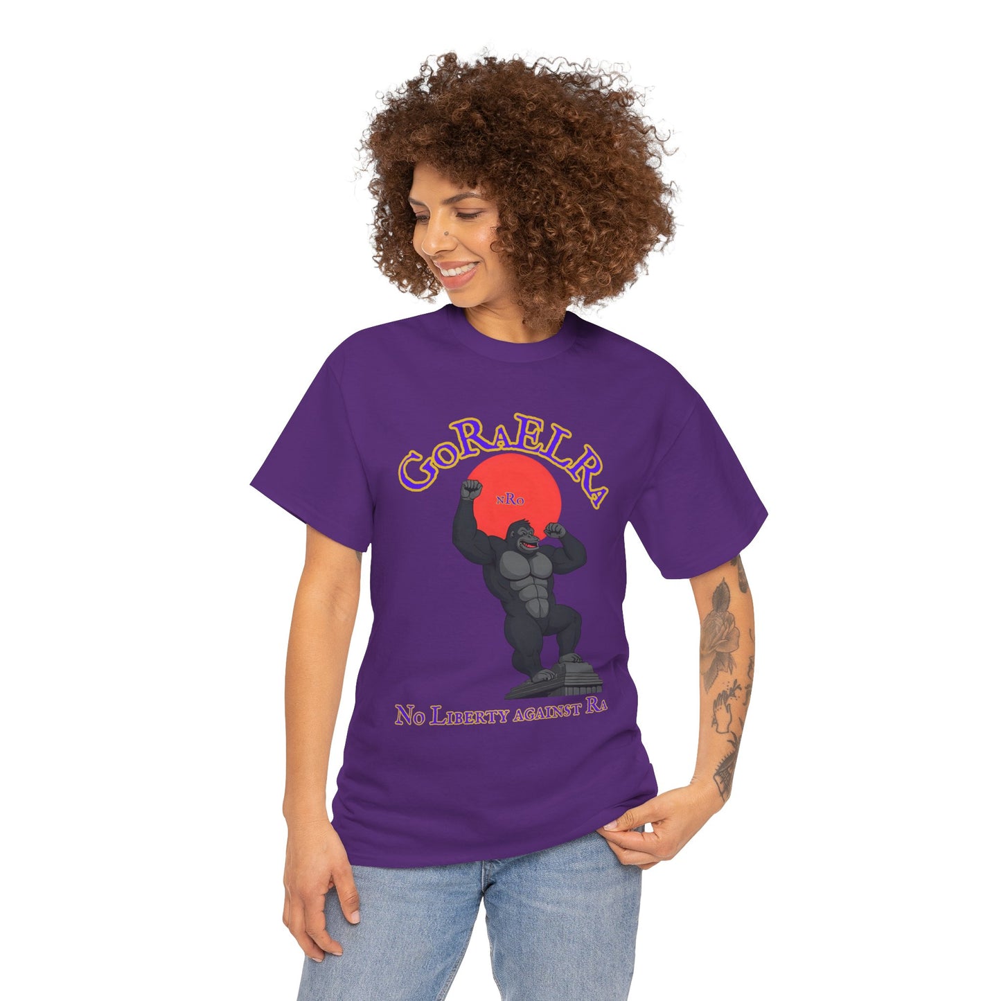 GoRaElRa No Liberty Against Ra purple + gold - Vintage classic soundlogic Tee