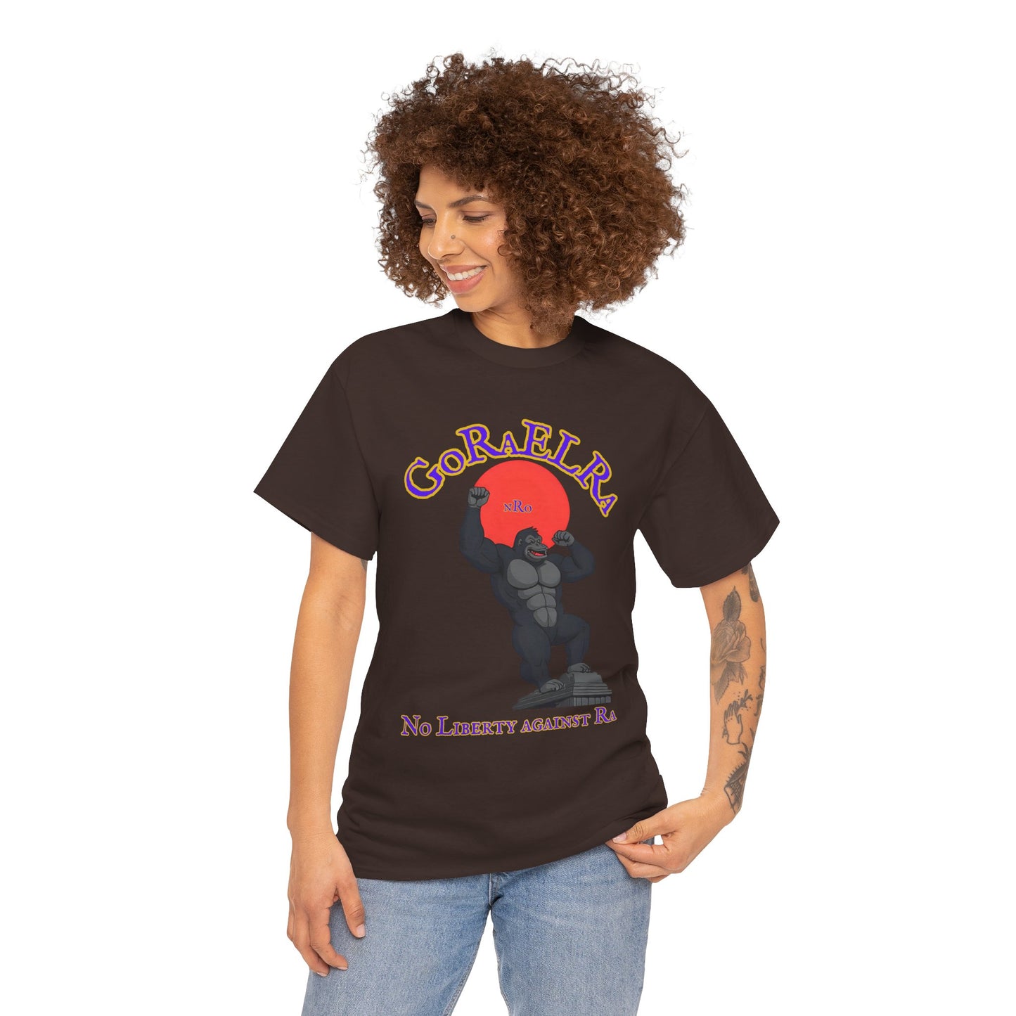 GoRaElRa No Liberty Against Ra purple + gold - Vintage classic soundlogic Tee