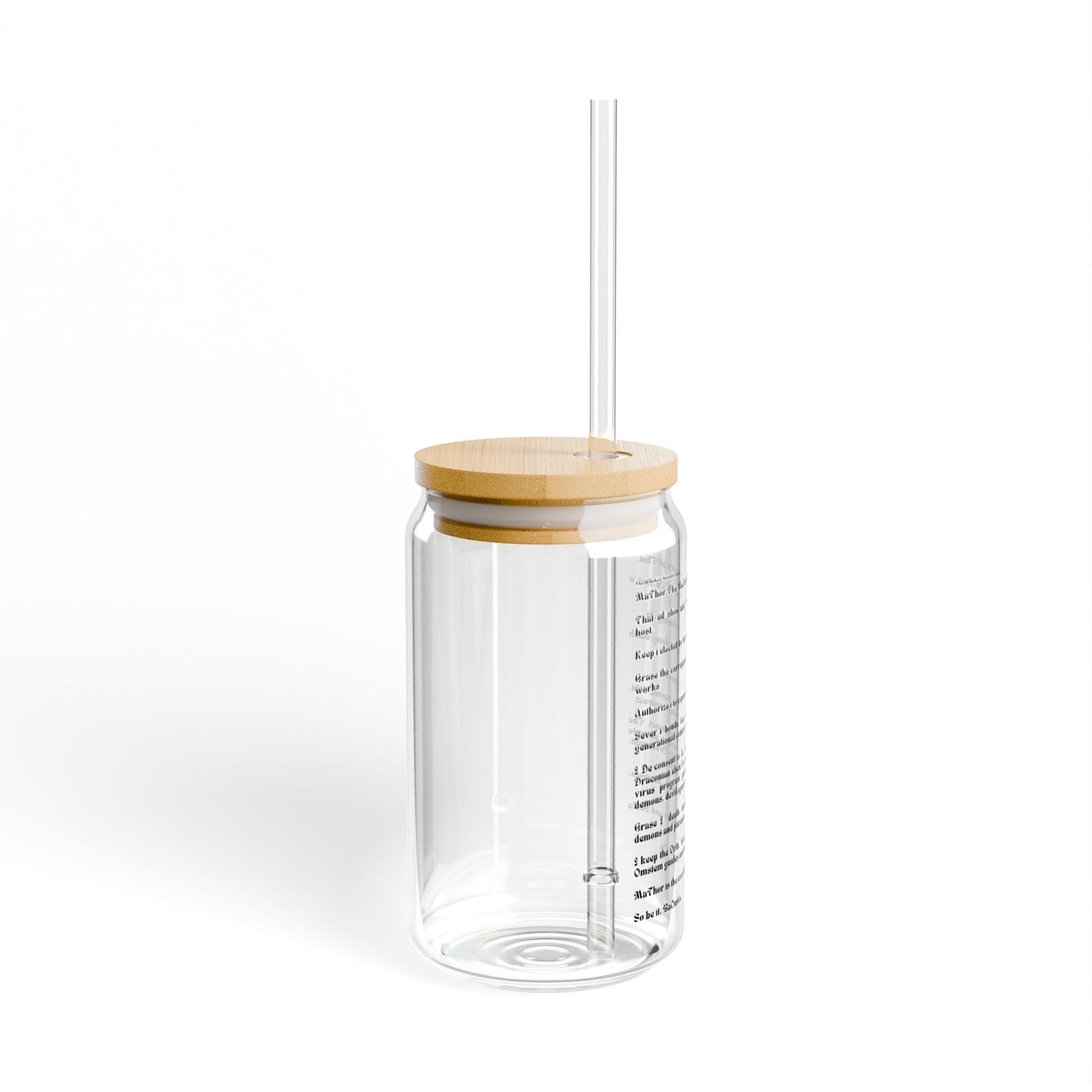 EL Baka to BaOmEn Sacred Saying drinking Vessel Eco-Friendly 16oz Sipper Glass | Sustainable Drinking Jar, Reusable Straw Cup, Perfect for Gifts, Summer Parties, Hydration
