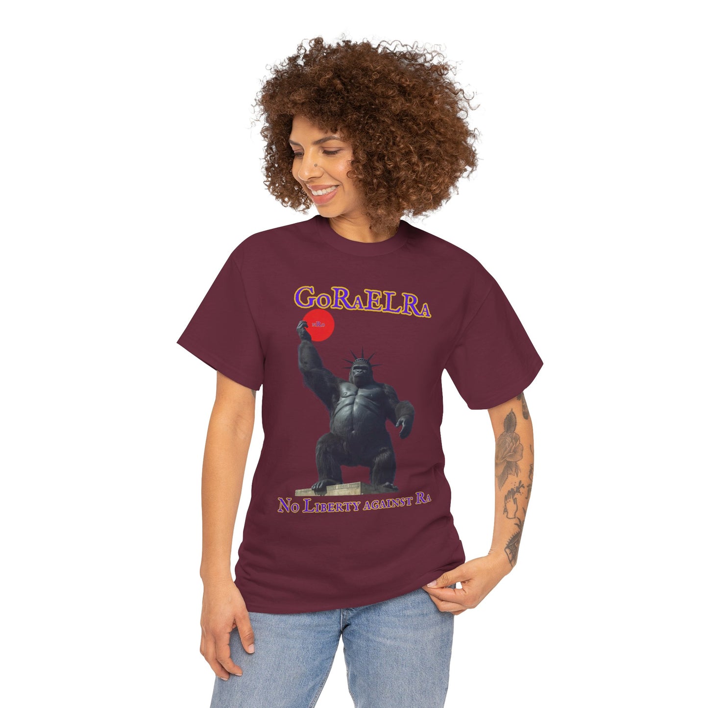 GoRaElRa No Liberty Against Ra purple + gold - Vintage classic soundlogic Tee