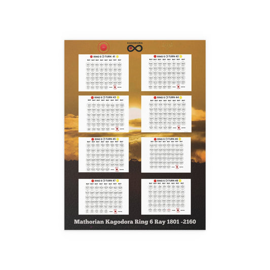 Solar Cycle 25 Ring 6 Mathorian Kagodora 18" x 24" wall poster Indoor Silk Posters, Home Decor, Wall Art, Gift for Her, Unique Calendar Art, Bedroom Decoration