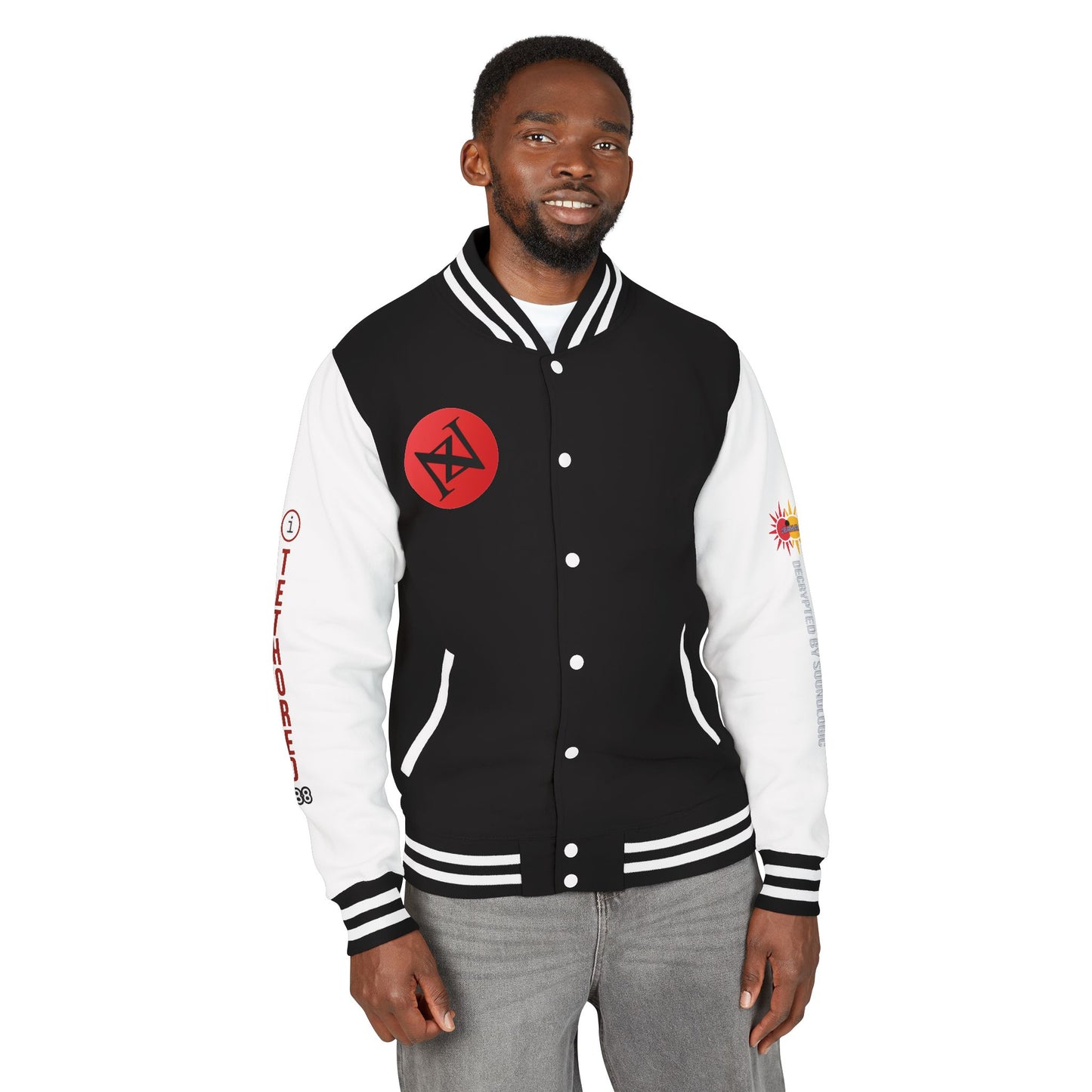 iNa Z Letterman Jacket — INA Z Red & White Varsity Jacket with Logo