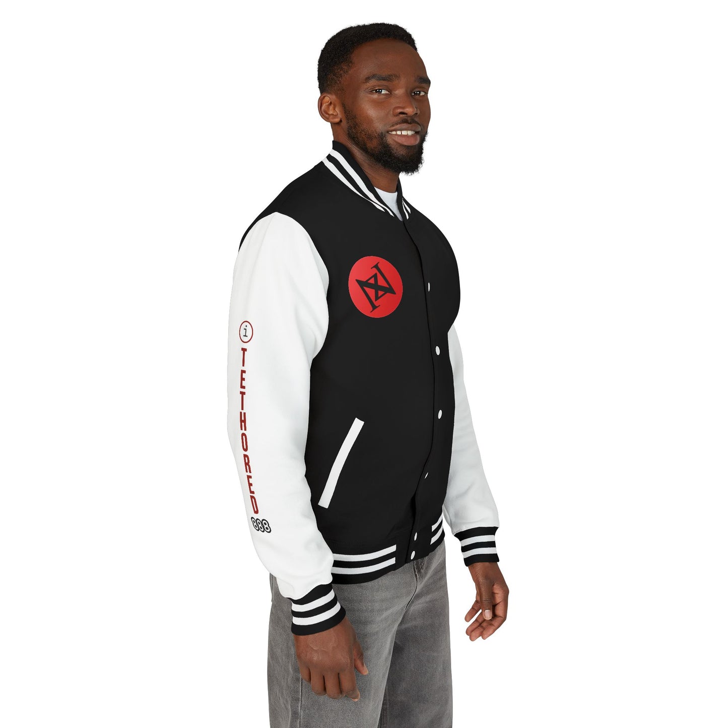 iNa Z Letterman Jacket — INA Z Red & White Varsity Jacket with Logo