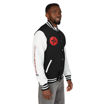 iNa Z Letterman Jacket — INA Z Red & White Varsity Jacket with Logo