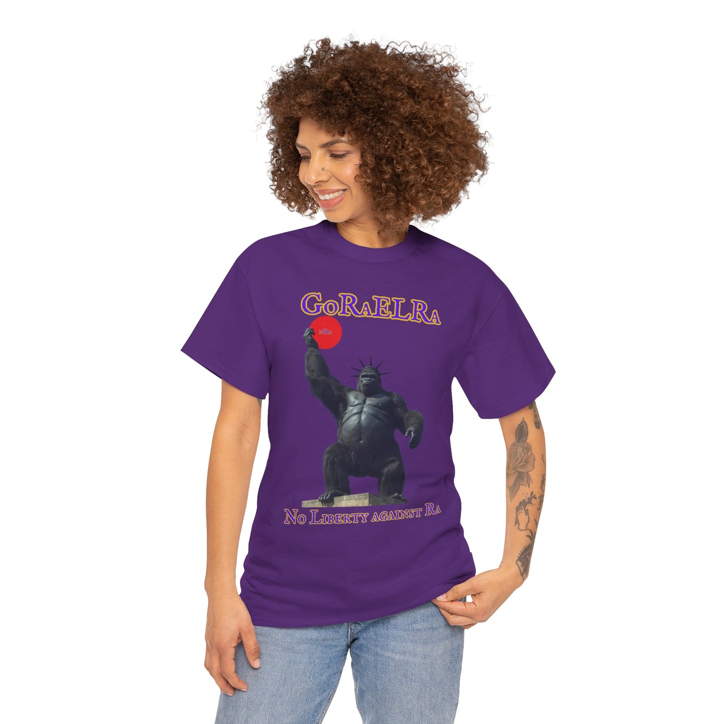 GoRaElRa No Liberty Against Ra  purple + gold - Vintage classic soundlogic Tee