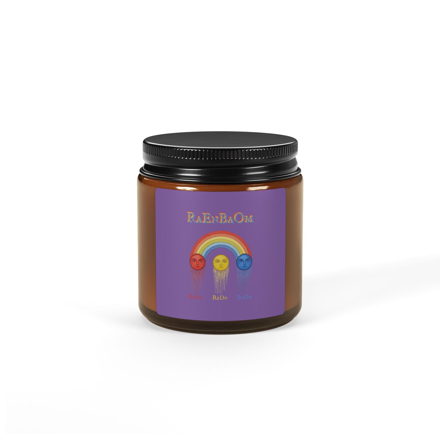 RaEnBaOm - Scented Soy Candle — Brain Left vs Right Design Amber Jar (Multi-Size)