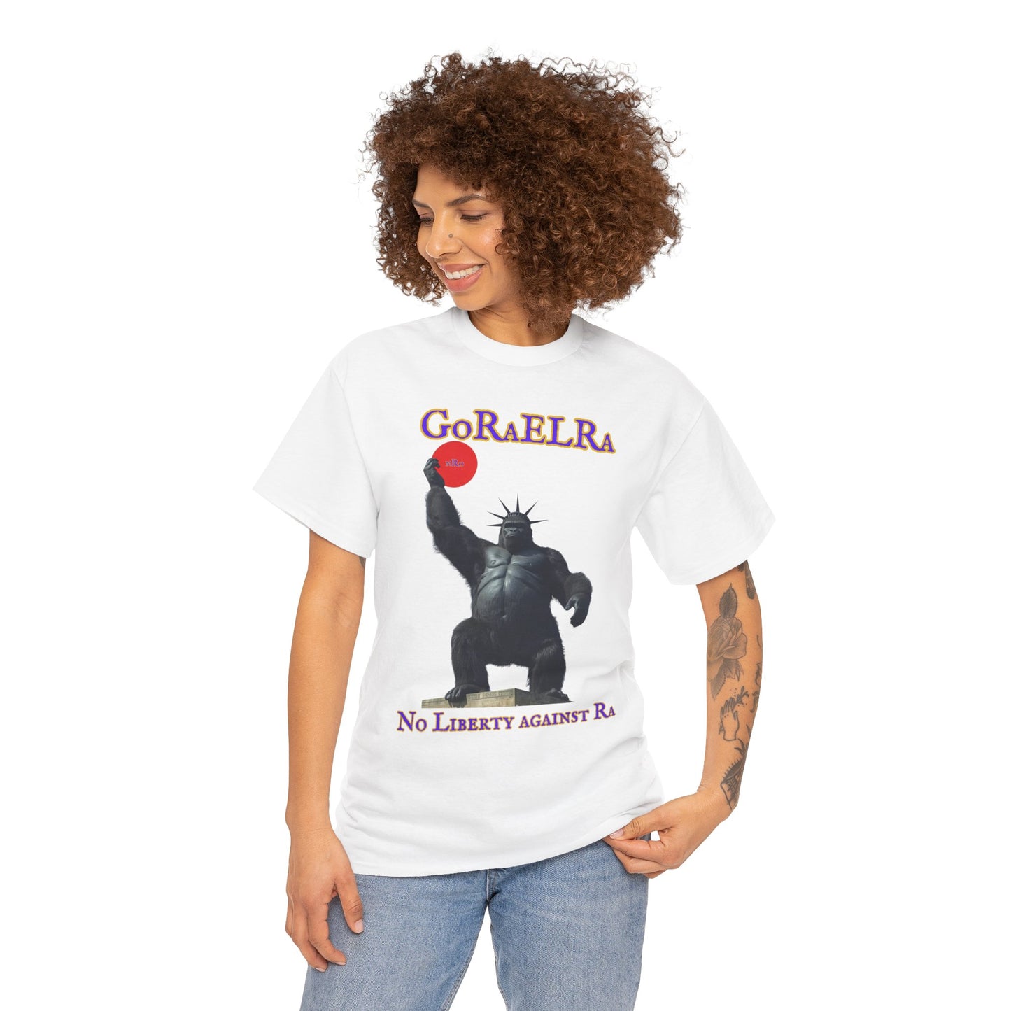 GoRaElRa No Liberty Against Ra  purple + gold - Vintage classic soundlogic Tee