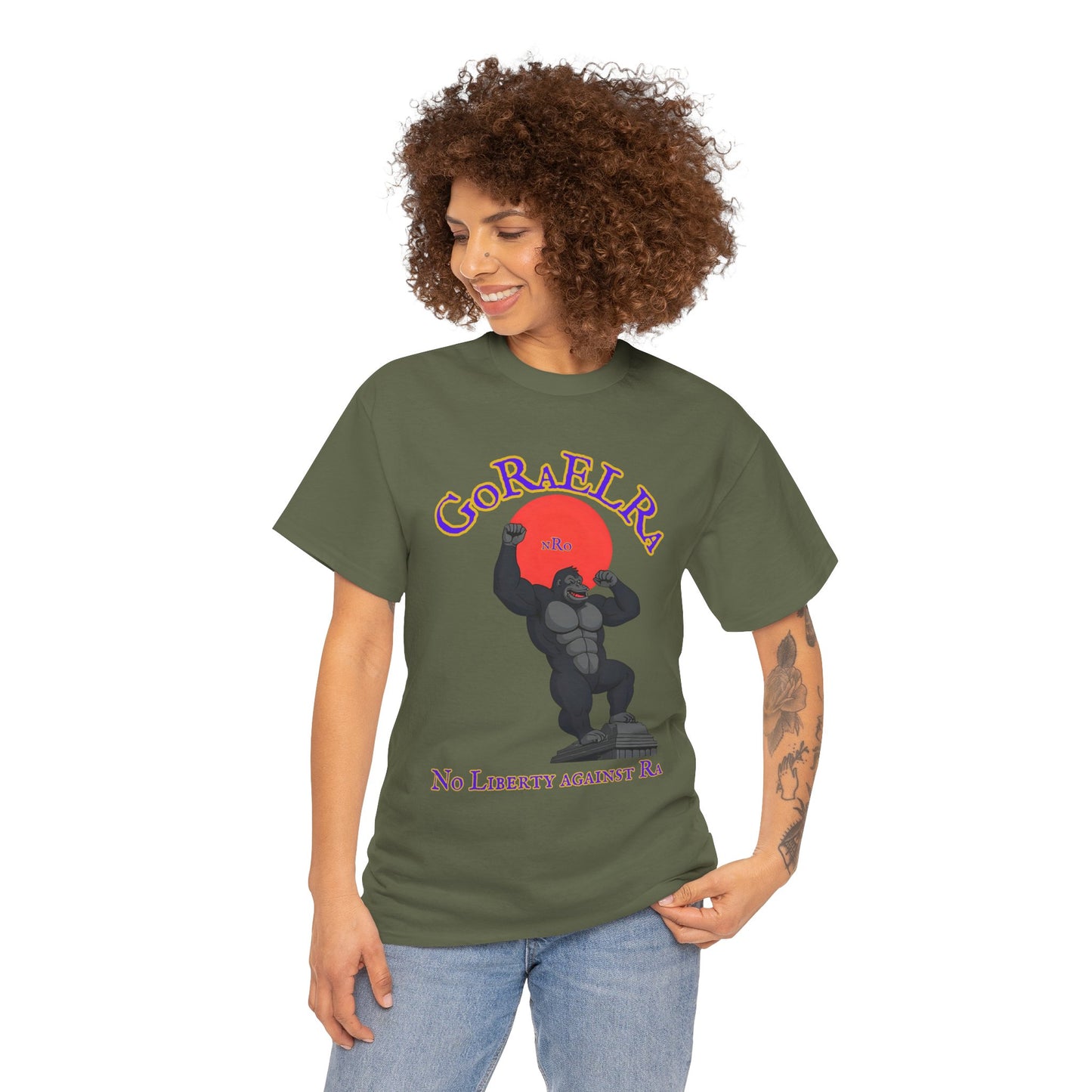 GoRaElRa No Liberty Against Ra  purple + gold - Vintage classic soundlogic Tee