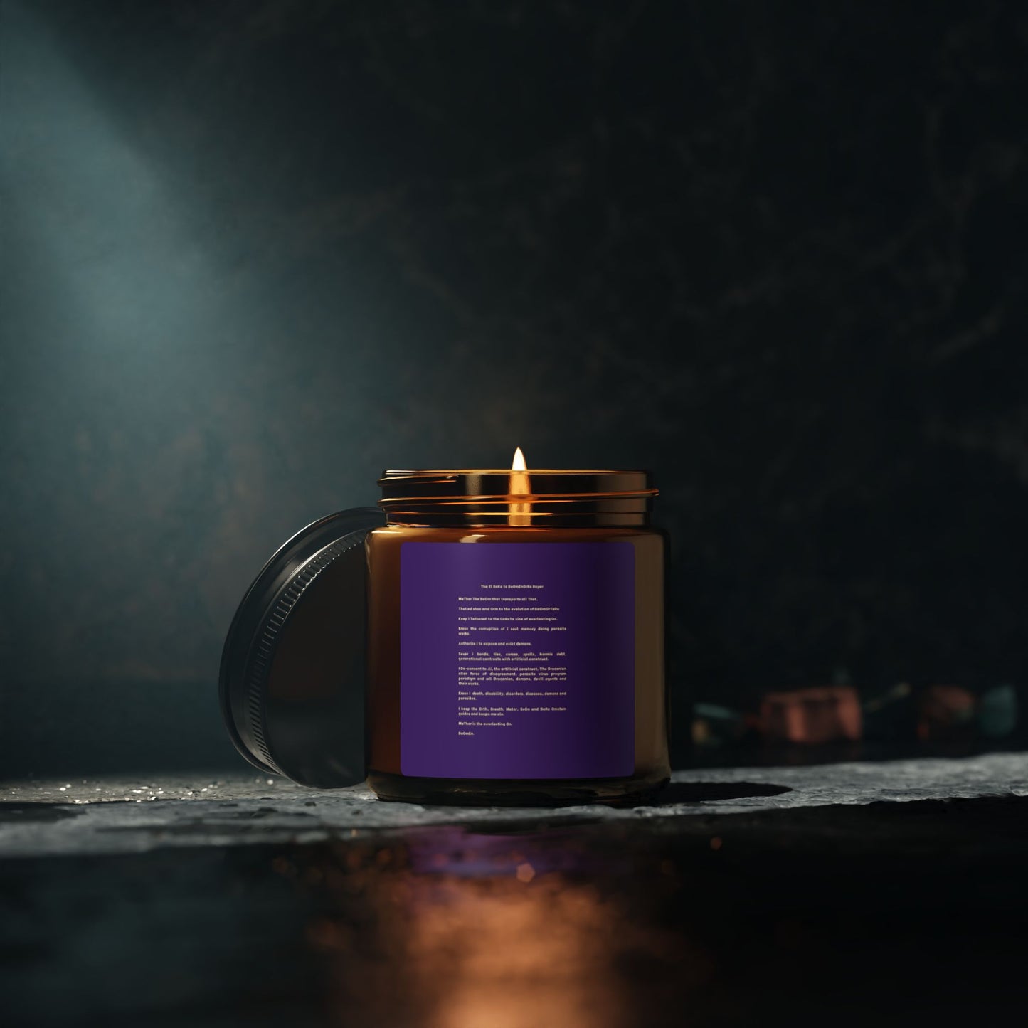 El Baka to BaOmEn Rayor  - Scented Soy Candle — Brain Left vs Right Design Amber Jar (Multi-Size)