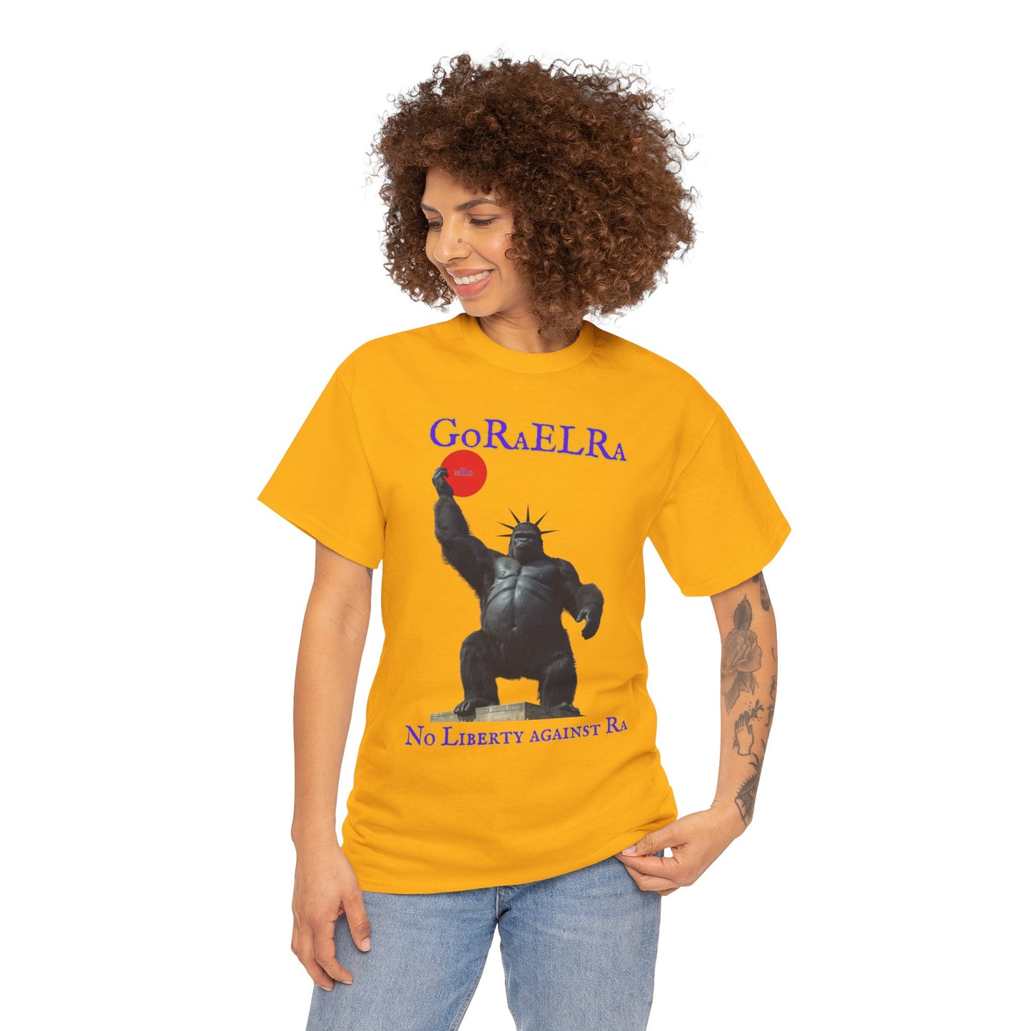 GoRaElRa No Liberty Against Ra  purple + gold - Vintage classic soundlogic Tee