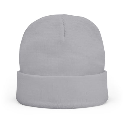 Nu Ra Order - Embroidered Target Knit Beanie – Cozy Winter Hat with Minimal Red Circle Accent