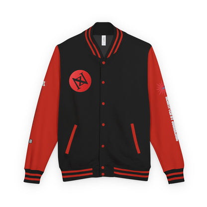 iNa Z Letterman Jacket — INA Z Red & White Varsity Jacket with Logo