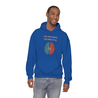 "Civil War Means War Against Us - NRO NU Ra Order Bring Bettor Back  Hoodie — "RaEdOriBaKa" Retro Logo Sweatshirt