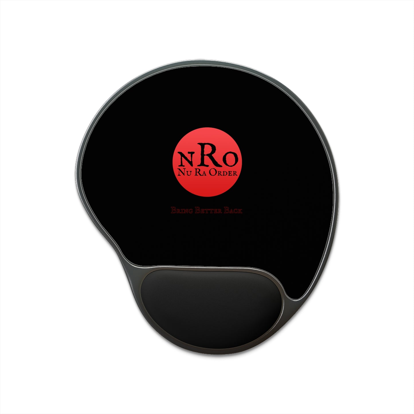Nu Ra Order (NRO) Black Ergonomic Mouse Pad with Wrist Rest