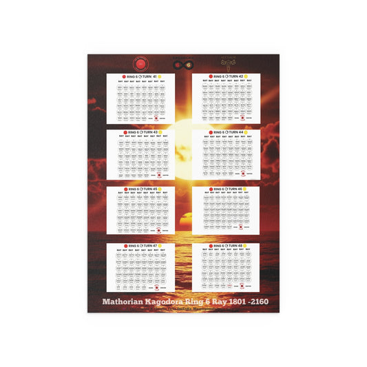 Solar Cycle 25 Ring 6 Mathorian Kagodora 18" x 24" wall poster Indoor Silk Posters, Home Decor, Wall Art, Gift for Her, Unique Calendar Art, Bedroom Decoration