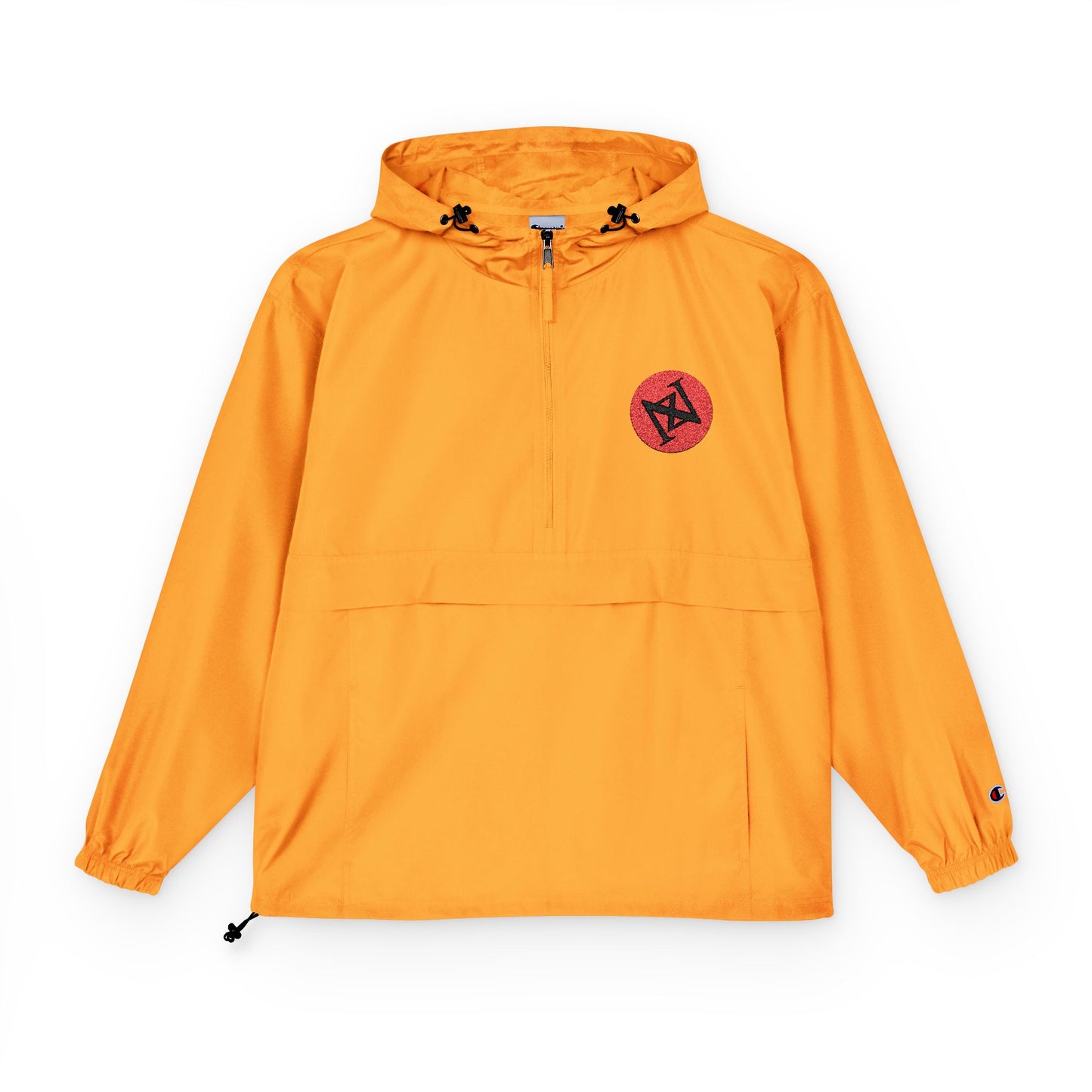 iNa Z Orange Packable Anorak Jacket with Floral Crest
