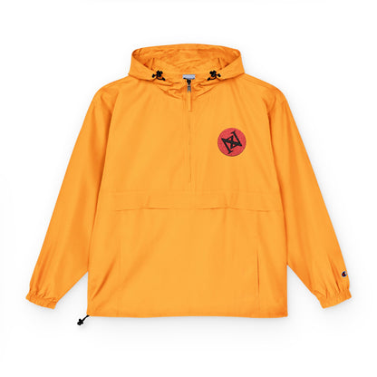 iNa Z Orange Packable Anorak Jacket with Floral Crest