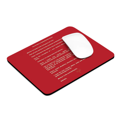 Red Affirmation Text Mouse Pad — Inspirational Desk Mat with Protective Prayer Design