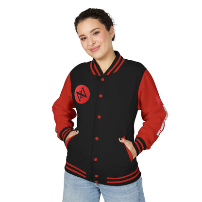 iNa Z Letterman Jacket — INA Z Red & White Varsity Jacket with Logo
