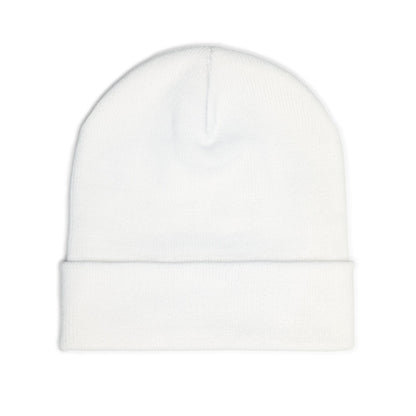 Nu Ra Order -NRO - Embroidered Target Knit Beanie – Cozy Winter Hat with Minimal Red Circle Accent