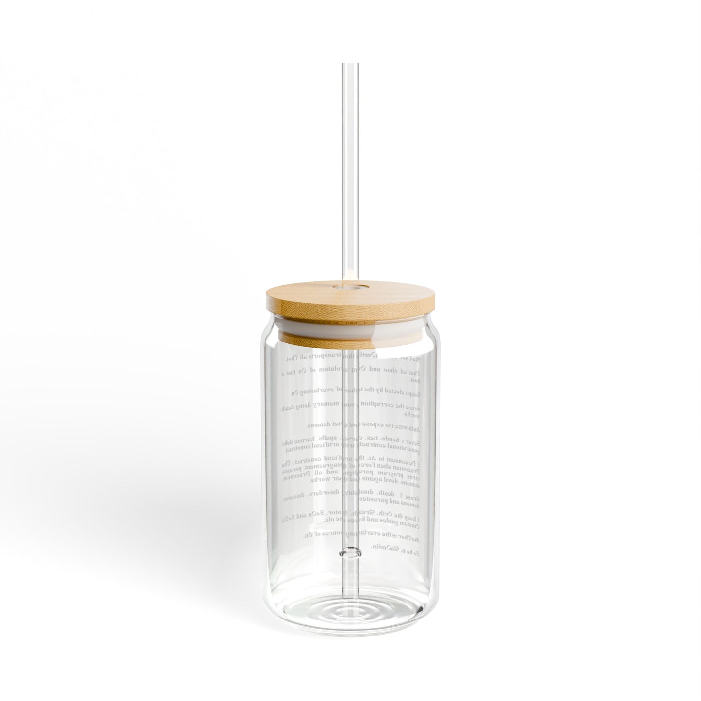 EL Baka to BaOmEn Sacred Saying drinking Vessel Eco-Friendly 16oz Sipper Glass | Sustainable Drinking Jar, Reusable Straw Cup, Perfect for Gifts, Summer Parties, Hydration
