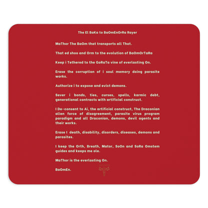 Red Affirmation Text Mouse Pad — Inspirational Desk Mat with Protective Prayer Design