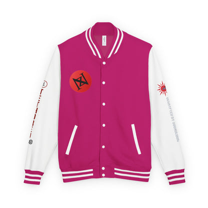 iNa Z Letterman Jacket — INA Z Red & White Varsity Jacket with Logo