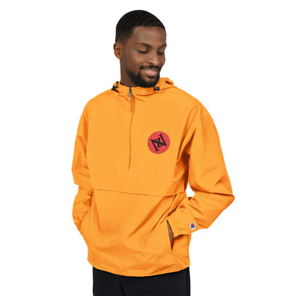 iNa Z Orange Packable Anorak Jacket with Floral Crest