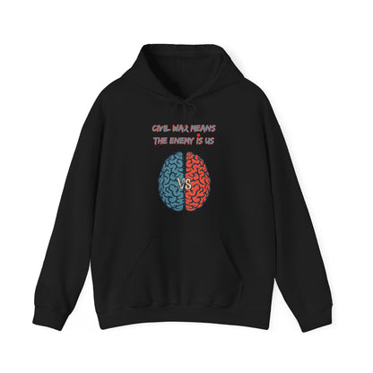 "Civil War Means War Against Us - NRO NU Ra Order Bring Bettor Back  Hoodie — "RaEdOriBaKa" Retro Logo Sweatshirt