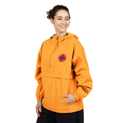 iNa Z Orange Packable Anorak Jacket with Floral Crest