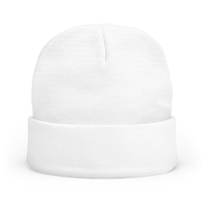 EL baKa Twin SaOn - Embroidered Target Knit Beanie – Cozy Winter Hat with Minimal Red Circle Accent