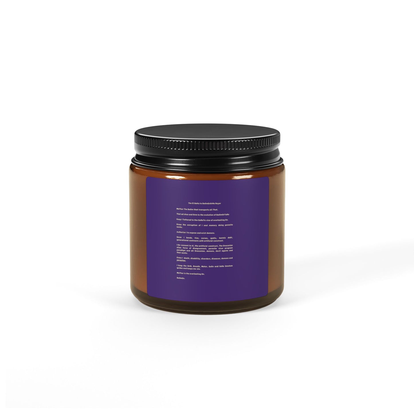 El Baka to BaOmEn Rayor  - Scented Soy Candle — Brain Left vs Right Design Amber Jar (Multi-Size)