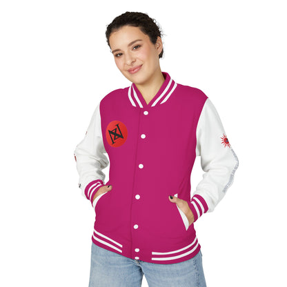 iNa Z Letterman Jacket — INA Z Red & White Varsity Jacket with Logo
