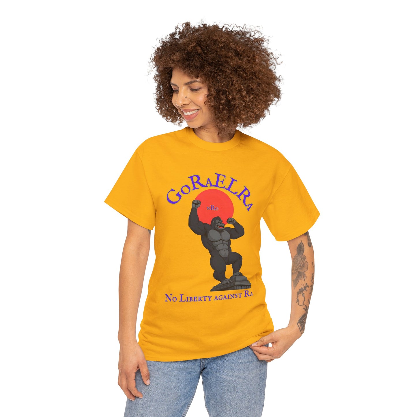 GoRaElRa No Liberty Against Ra  purple + gold - Vintage classic soundlogic Tee