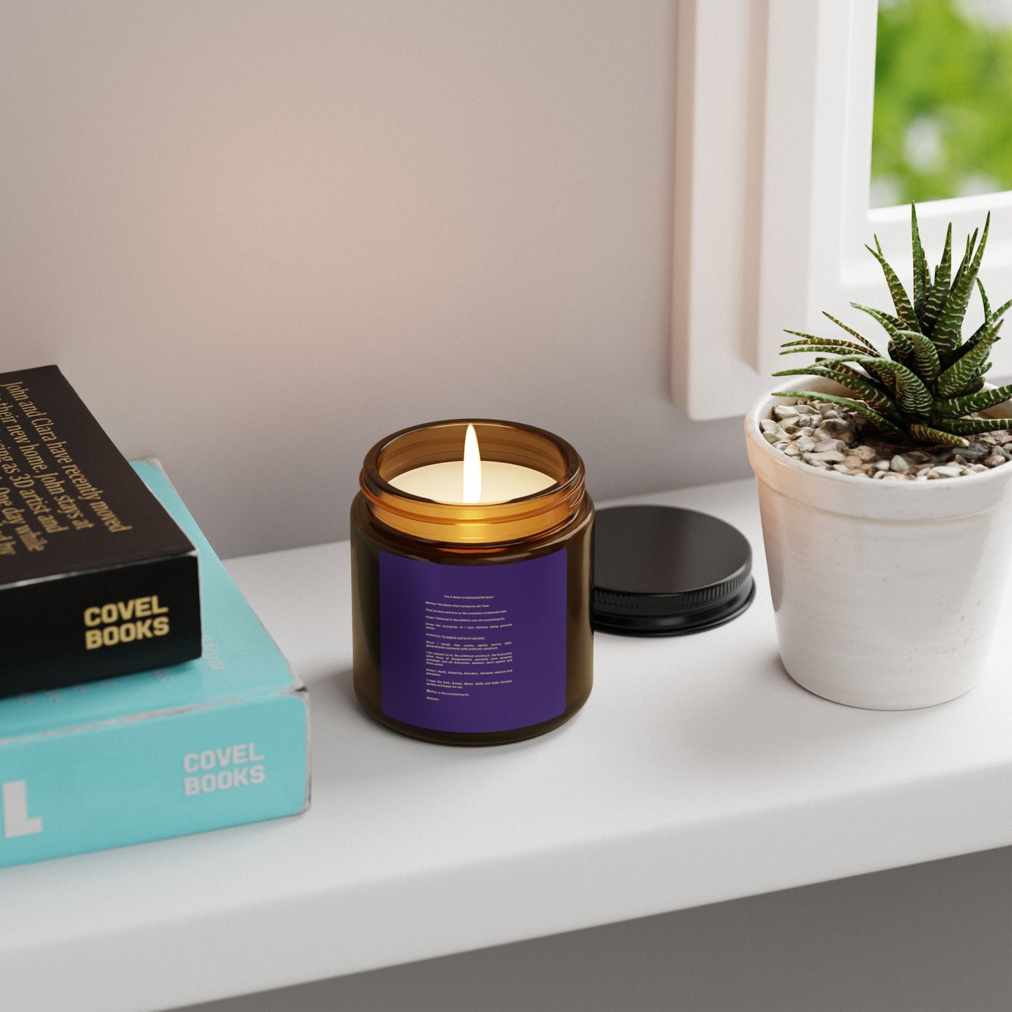 El Baka to BaOmEn Rayor  - Scented Soy Candle — Brain Left vs Right Design Amber Jar (Multi-Size)